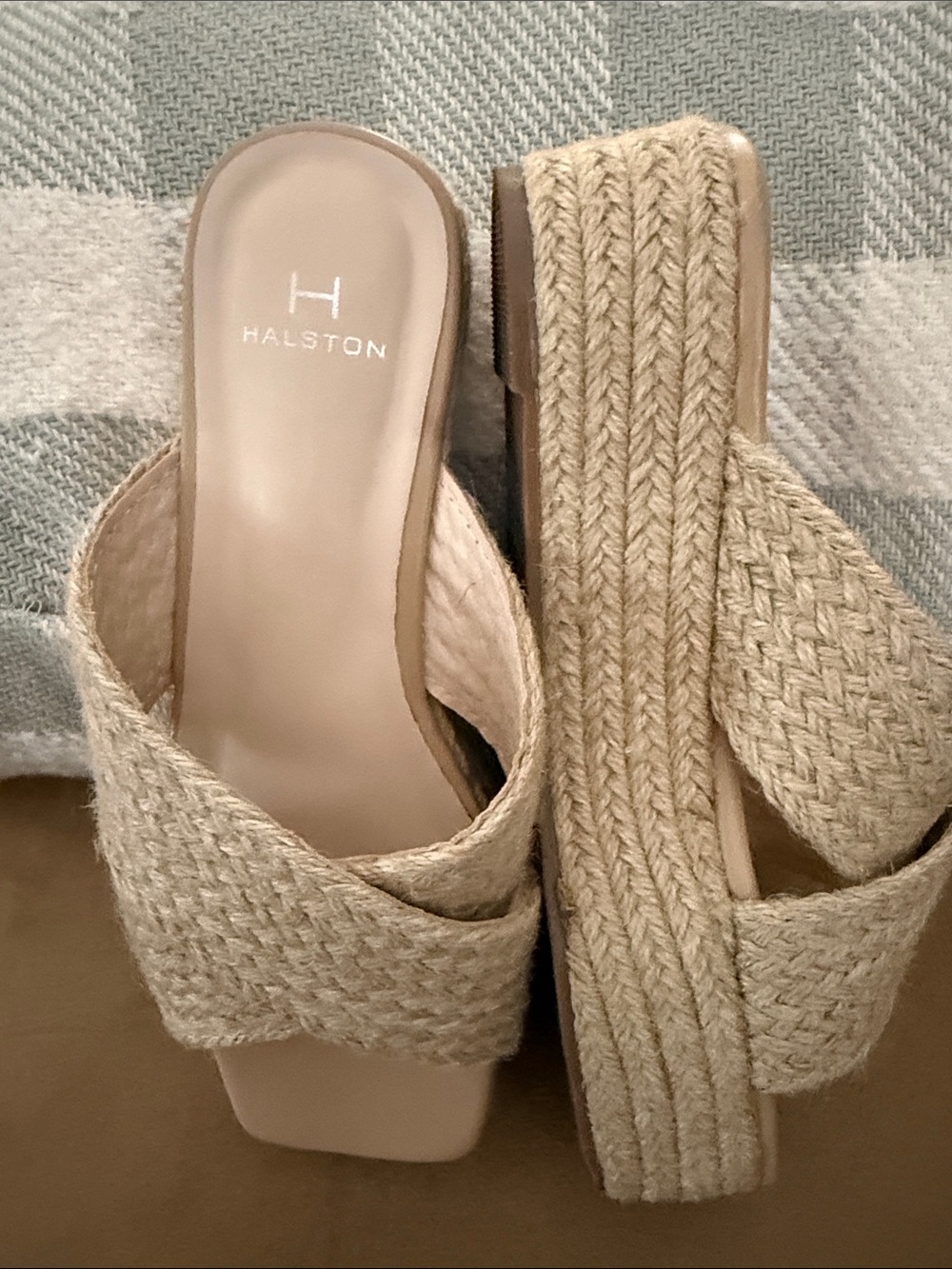 Halston Heritage Braided Cream  Slide Sandals